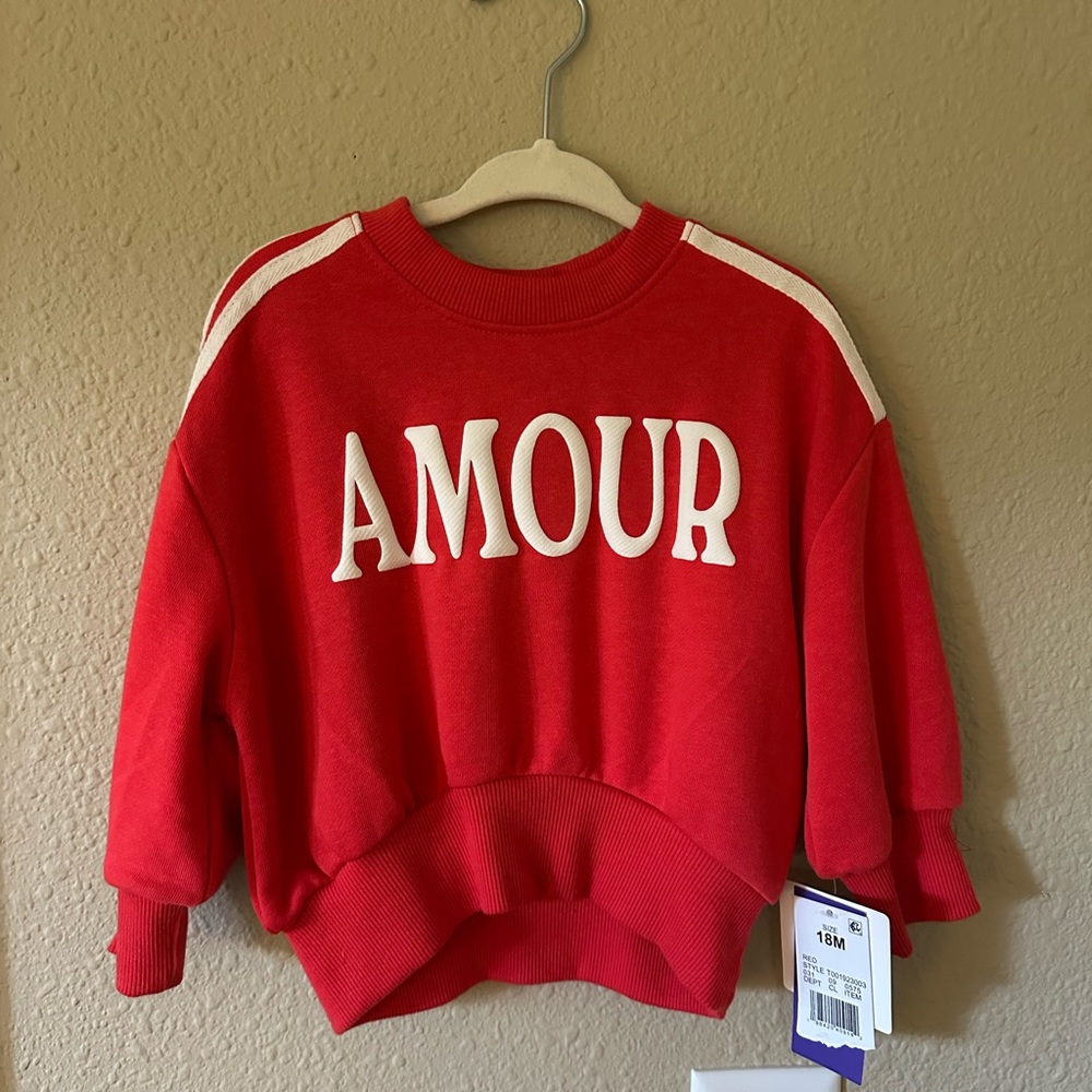 18m Red 'Amour' Sweatshirt